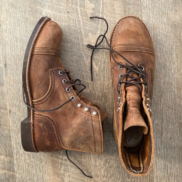 RED WING | Heritage Copper 6 Inch Iron Ranger Leather Lace Up Work Boots - Picture 8 of 16